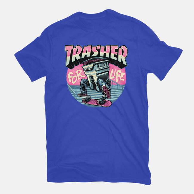 Trasher For Life-Womens-Fitted-Tee-momma_gorilla