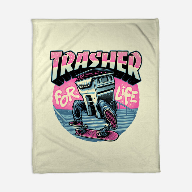 Trasher For Life-None-Fleece-Blanket-momma_gorilla