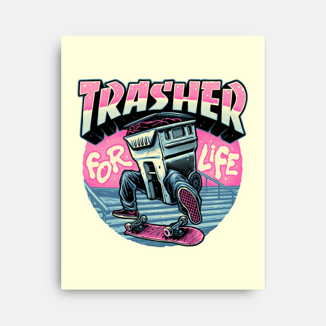 Trasher For Life-None-Stretched-Canvas-momma_gorilla