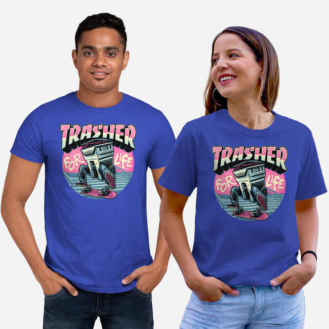 Trasher For Life-Unisex-Basic-Tee-momma_gorilla