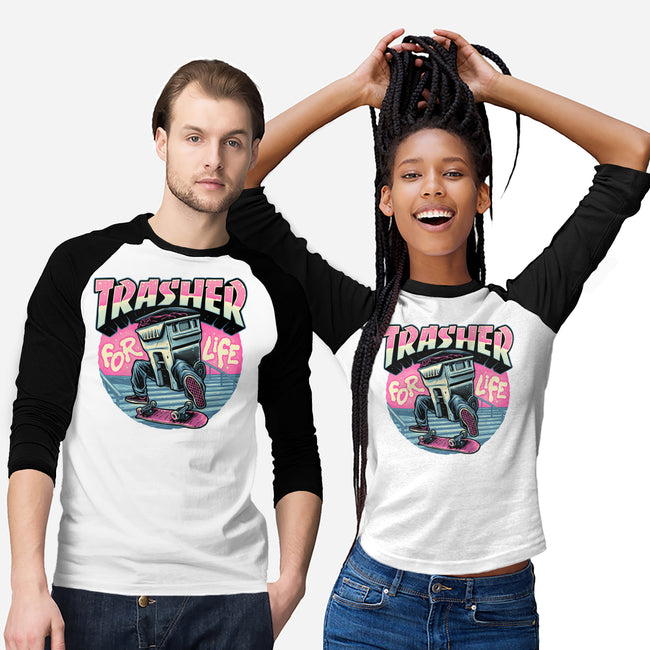 Trasher For Life-Unisex-Baseball-Tee-momma_gorilla