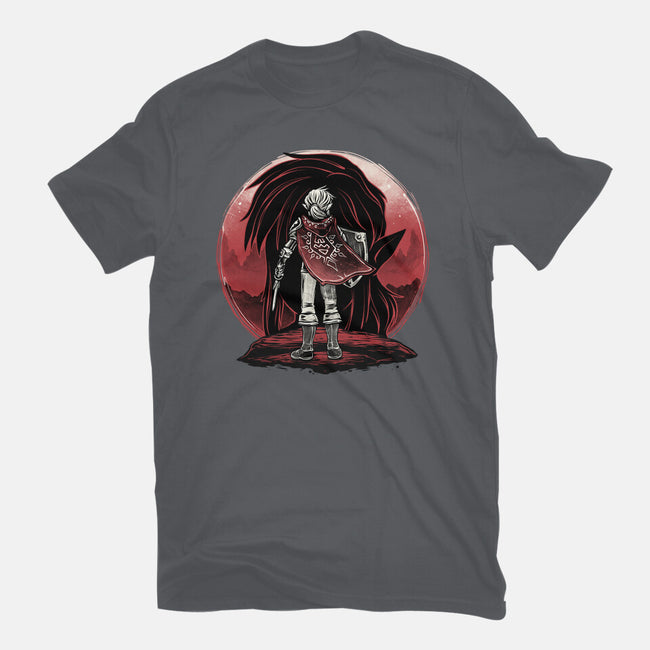 Hero And The Red Sunset-Womens-Basic-Tee-momma_gorilla