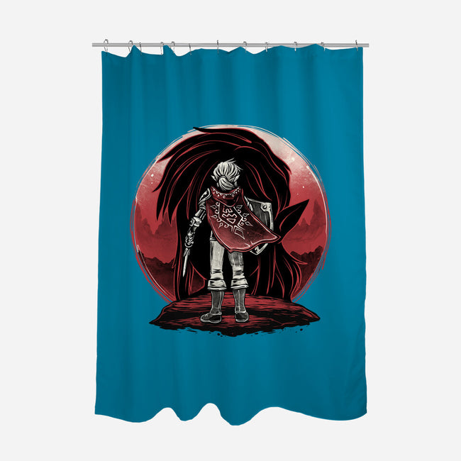 Hero And The Red Sunset-None-Polyester-Shower Curtain-momma_gorilla