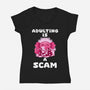 Adulting Is A Scam-Womens-V-Neck-Tee-FunkVampire