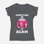 Adulting Is A Scam-Womens-V-Neck-Tee-FunkVampire