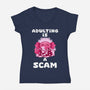 Adulting Is A Scam-Womens-V-Neck-Tee-FunkVampire