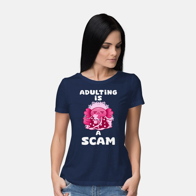 Adulting Is A Scam-Womens-Basic-Tee-FunkVampire