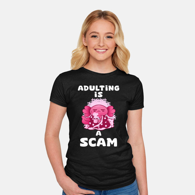 Adulting Is A Scam-Womens-Fitted-Tee-FunkVampire