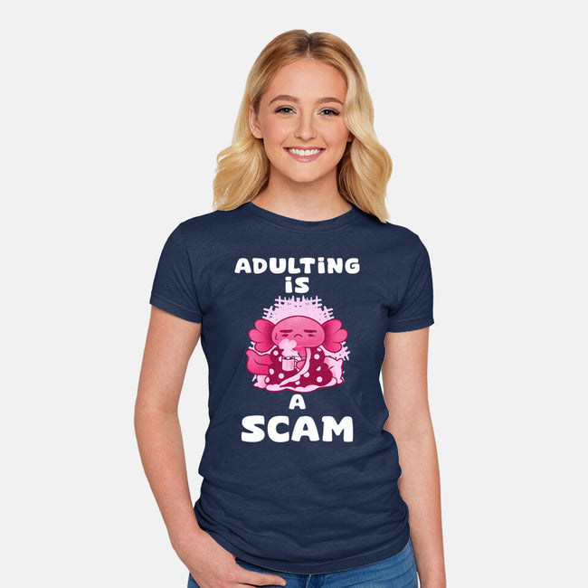 Adulting Is A Scam-Womens-Fitted-Tee-FunkVampire