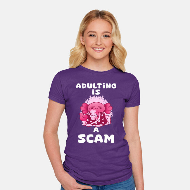 Adulting Is A Scam-Womens-Fitted-Tee-FunkVampire