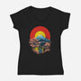 Tardis In Japan-Womens-V-Neck-Tee-kharmazero