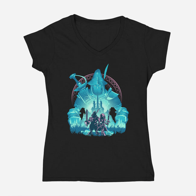 Captain Of The Knights Of Pluto-Womens-V-Neck-Tee-hypertwenty