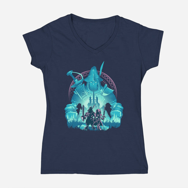 Captain Of The Knights Of Pluto-Womens-V-Neck-Tee-hypertwenty