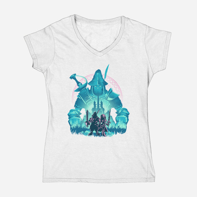 Captain Of The Knights Of Pluto-Womens-V-Neck-Tee-hypertwenty