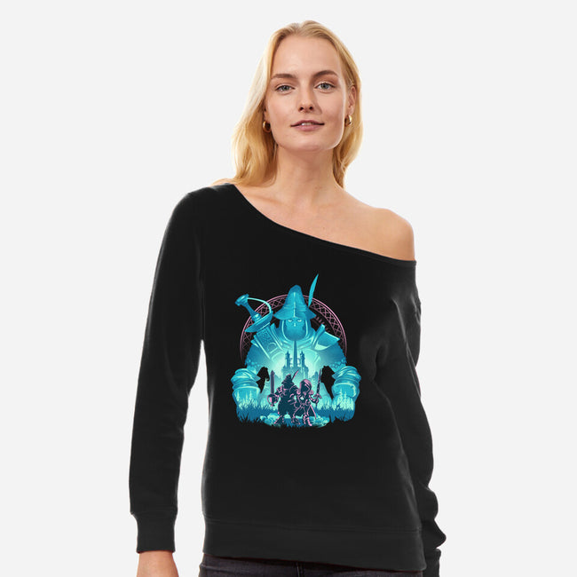 Captain Of The Knights Of Pluto-Womens-Off Shoulder-Sweatshirt-hypertwenty