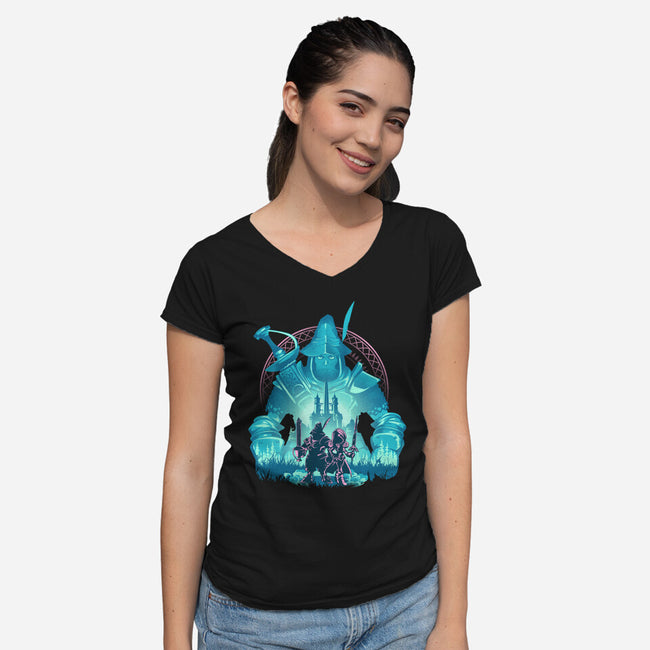 Captain Of The Knights Of Pluto-Womens-V-Neck-Tee-hypertwenty
