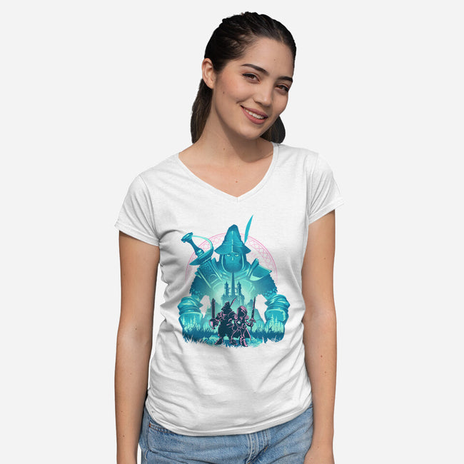 Captain Of The Knights Of Pluto-Womens-V-Neck-Tee-hypertwenty