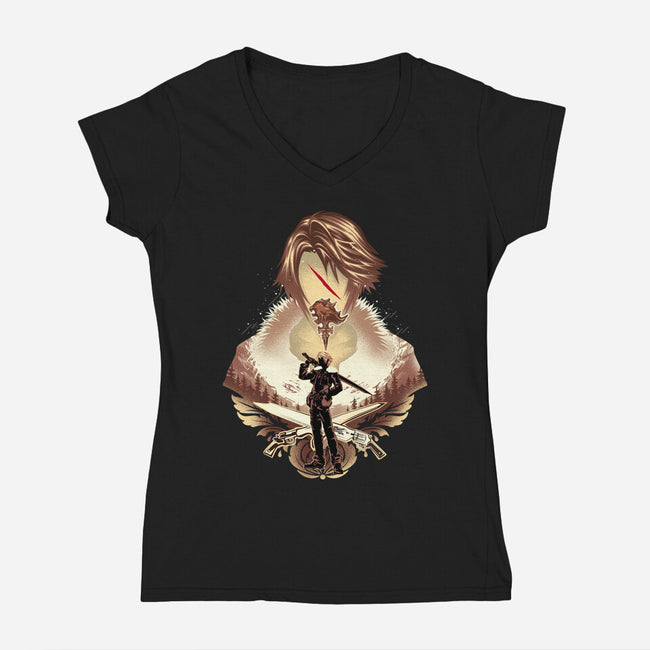 Balamb Elite Mercenary-Womens-V-Neck-Tee-hypertwenty