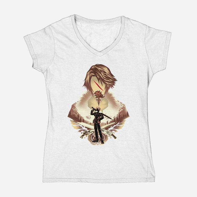 Balamb Elite Mercenary-Womens-V-Neck-Tee-hypertwenty