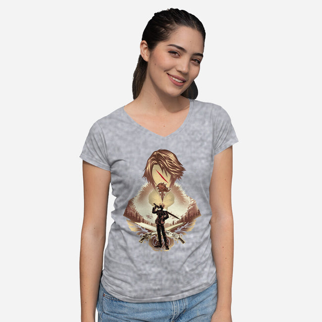 Balamb Elite Mercenary-Womens-V-Neck-Tee-hypertwenty