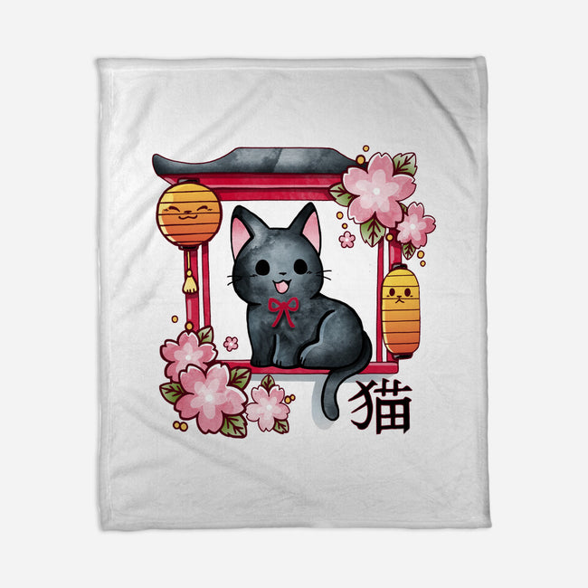 Japan Kitten-None-Fleece-Blanket-Vallina84