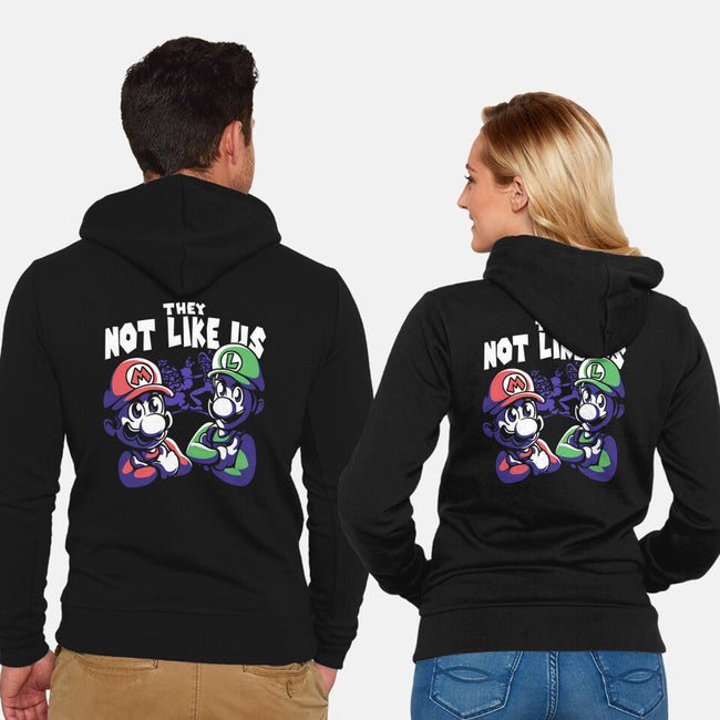 Not Like Bros-Unisex-Zip-Up-Sweatshirt-estudiofitas