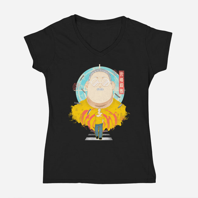 Ex Hitman Sakamoto-Womens-V-Neck-Tee-constantine2454