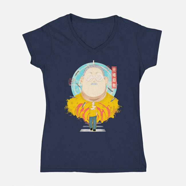 Ex Hitman Sakamoto-Womens-V-Neck-Tee-constantine2454