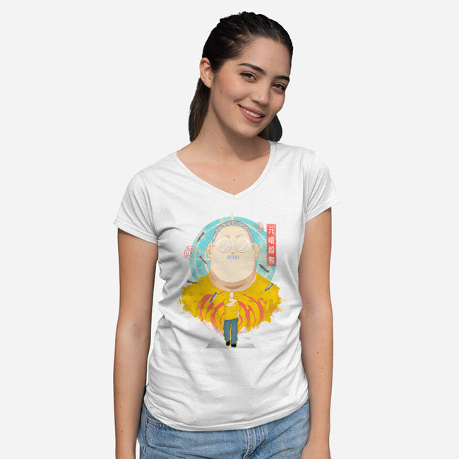 Ex Hitman Sakamoto-Womens-V-Neck-Tee-constantine2454