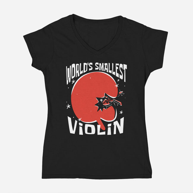 World's Smallest Violin-Womens-V-Neck-Tee-estudiofitas