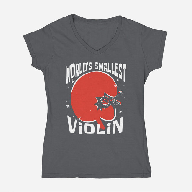 World's Smallest Violin-Womens-V-Neck-Tee-estudiofitas