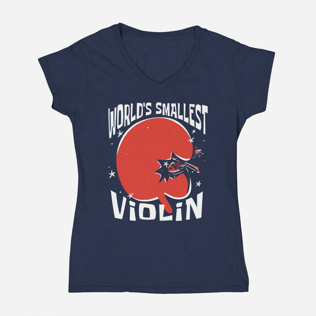 World's Smallest Violin-Womens-V-Neck-Tee-estudiofitas