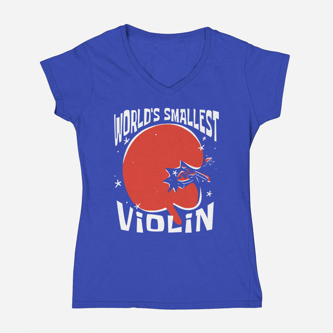 World's Smallest Violin-Womens-V-Neck-Tee-estudiofitas