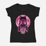 Heart Moon Wand-Womens-V-Neck-Tee-rmatix