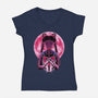 Heart Moon Wand-Womens-V-Neck-Tee-rmatix