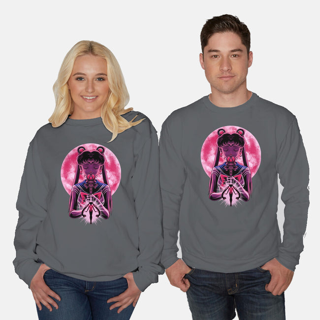 Heart Moon Wand-Unisex-Crew Neck-Sweatshirt-rmatix