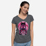 Heart Moon Wand-Womens-V-Neck-Tee-rmatix