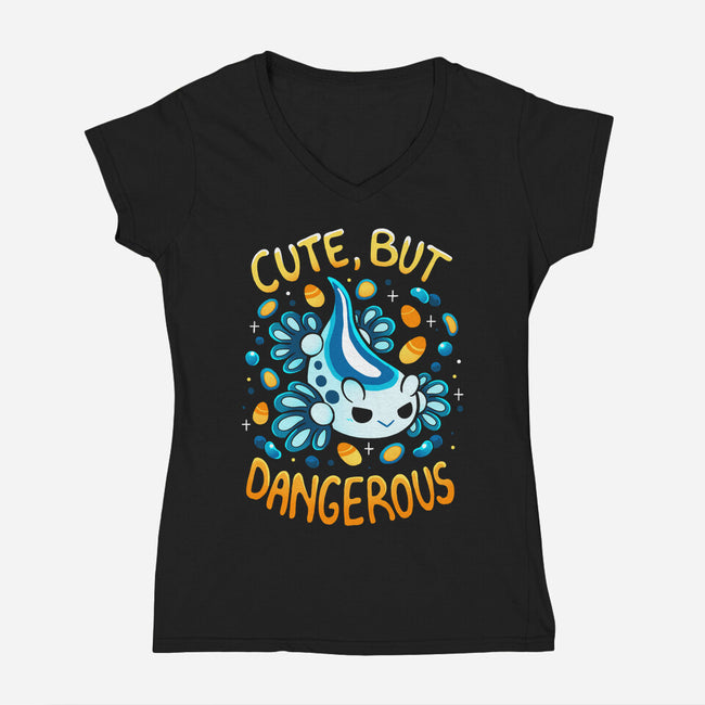 Cute But Very Dangerous-Womens-V-Neck-Tee-Vallina84