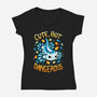 Cute But Very Dangerous-Womens-V-Neck-Tee-Vallina84