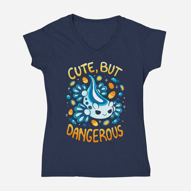 Cute But Very Dangerous-Womens-V-Neck-Tee-Vallina84