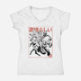 Fantastic Superheroes Sumi-e-Womens-V-Neck-Tee-Astrobot Invention