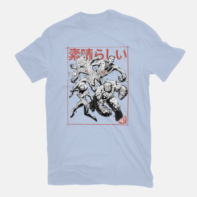 Fantastic Superheroes Sumi-e-Womens-Fitted-Tee-Astrobot Invention
