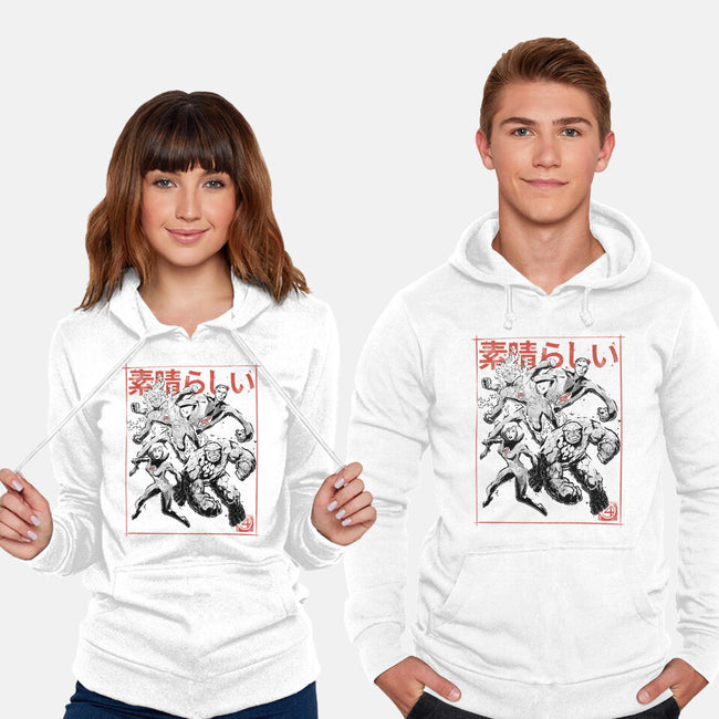 Fantastic Superheroes Sumi-e-Unisex-Pullover-Sweatshirt-Astrobot Invention