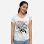 Fantastic Superheroes Sumi-e-Womens-V-Neck-Tee-Astrobot Invention