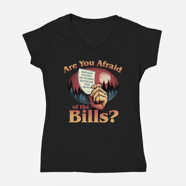 Are You Afraid Of The Bills-Womens-V-Neck-Tee-glitchygorilla
