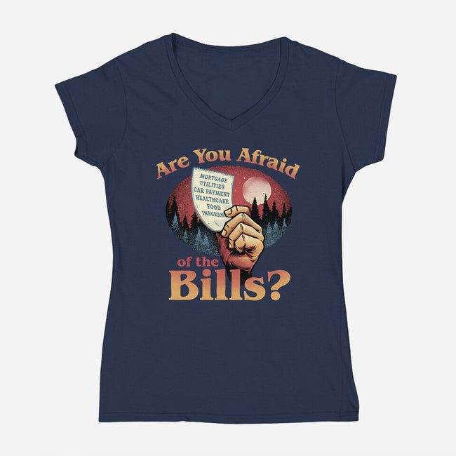 Are You Afraid Of The Bills-Womens-V-Neck-Tee-glitchygorilla