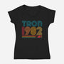 Tron 1982-Womens-V-Neck-Tee-rocketman_art