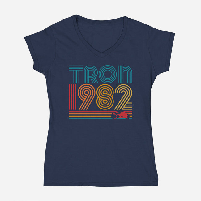 Tron 1982-Womens-V-Neck-Tee-rocketman_art