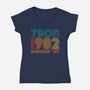 Tron 1982-Womens-V-Neck-Tee-rocketman_art