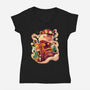 Solar Dragon-Womens-V-Neck-Tee-Bruno Mota